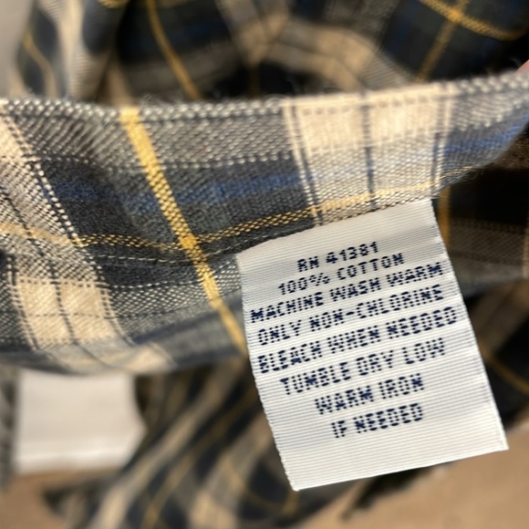 Ralph Lauren Men L Long Sleeve Button Down Plaid Blue Custom Fit Cotton Shirt - Picture 7 of 9